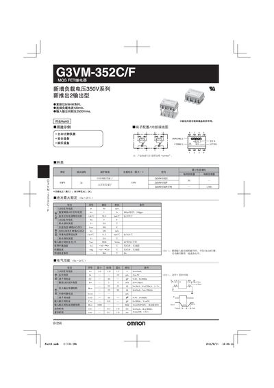 Omron G3VM-352C/F MOS FET Relay User Manual - cover page