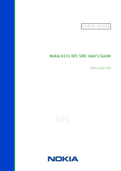 Nokia 6131 NFC SDK User Manual