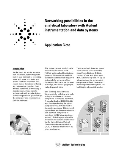 Agilent Networking Possibilities in the Analytical Laboratory Application Note - cover page