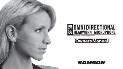 Samson SE50 Earset Microphone Owner's Manual - cover page