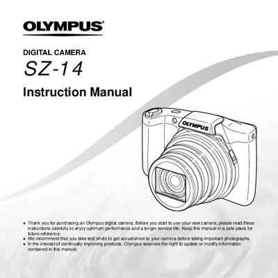 Olympus SZ-14 Digital Camera Instruction Manual - cover page