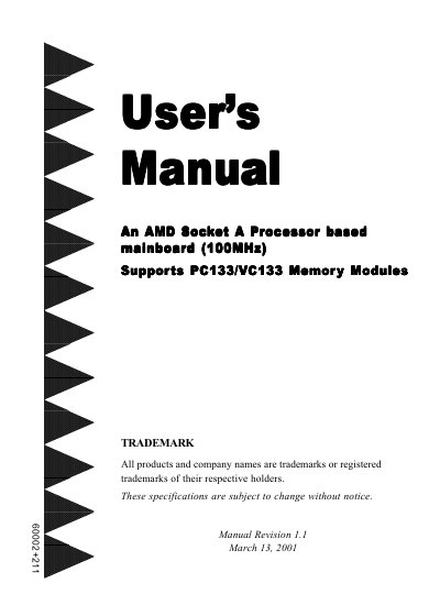 AMD 60002+211 Mainboard User Manual - cover page