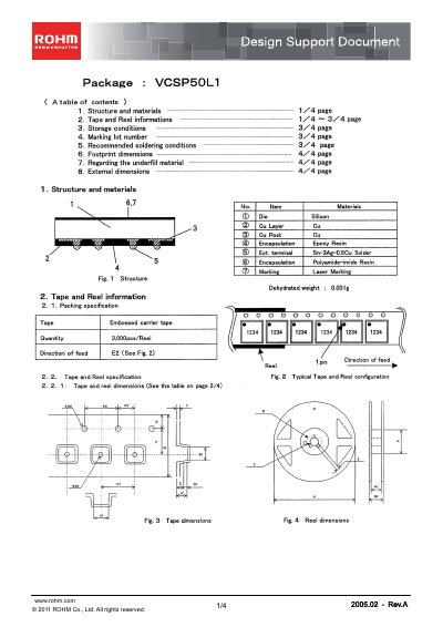 ROHM VCSP50L1 Design Support Document - cover page