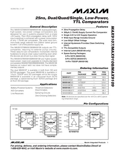 Maxim MAX9107/MAX9108/MAX9109 Datasheet - cover page