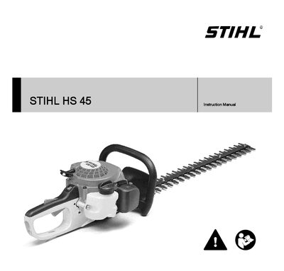 STIHL HS 45 Hedge Trimmer Instruction Manual - cover page
