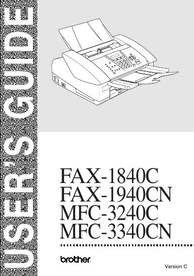 brother FAX-1840C FAX-1940CN MFC-3240C MFC-3340CN user manual - cover page