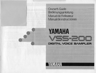 YAMAHA BSS-200 user manual - cover page