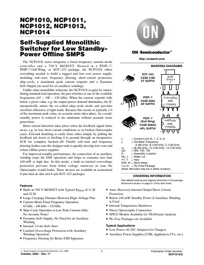 ON SEMICONDUCTOR -NCP1010 NCP1011 NCP1012 NCP1013 NCP1014 handbook - cover page