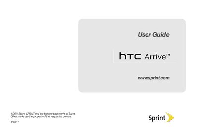 HTC Arrive User Guide - cover page