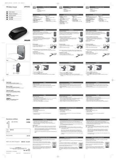 Philips SPM4701 Wireless Mouse User Manual - cover page