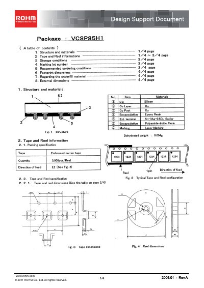 ROHM VCSP85H1 Design Support Document - cover page