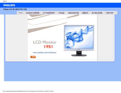 Philips LCD display 19SI Electronic user manual - cover page