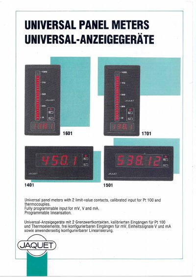 JAQUET 1401 1501 1601 1701 technology data - cover page