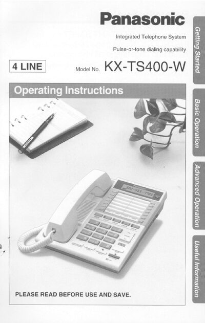 Panasonic KX-TS400-W Integrated Telephone System User Manual - cover page