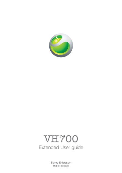 Sony Ericsson VH700 Bluetooth Noise Shield Handsfree User Guide - cover page