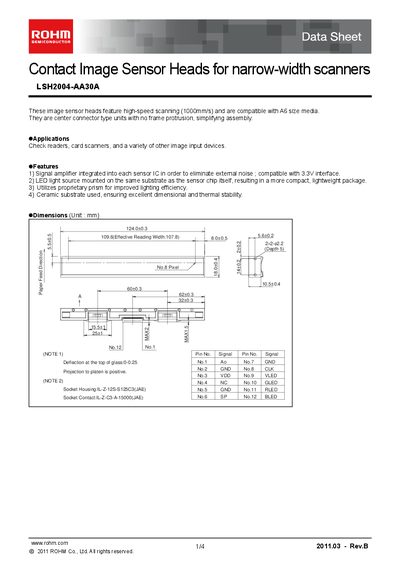 ROHM LSH2004-AA30A Datasheet - cover page