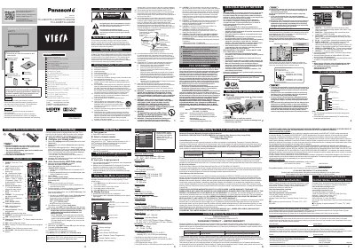 Panasonic TC-L32C5/TC-L32C5X/TC-32LC54 TC-L42U5/TC-L42U5X Quick Start Guide - cover page