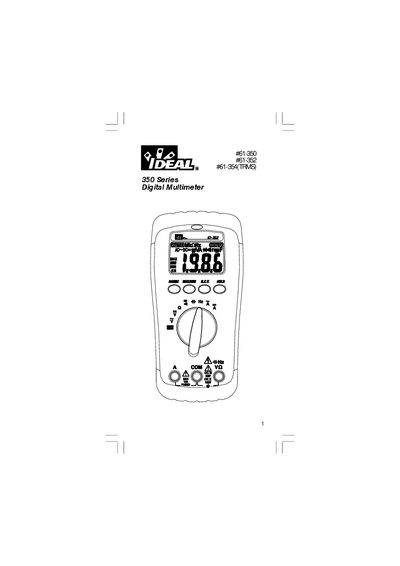 IDEAL 350 Series Digital Multimeter User Manual - cover page