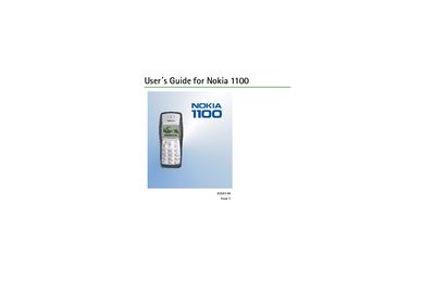 Nokia 1100 Mobile Phone User Guide - cover page