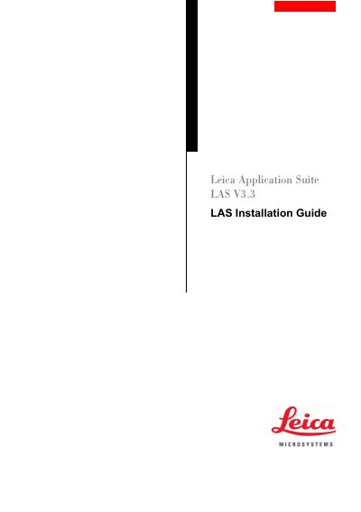 Leica LAS V3.3 Installation Guide - cover page