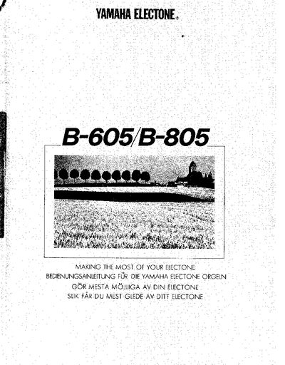 Yamaha B-605/B-805 Electone User Manual