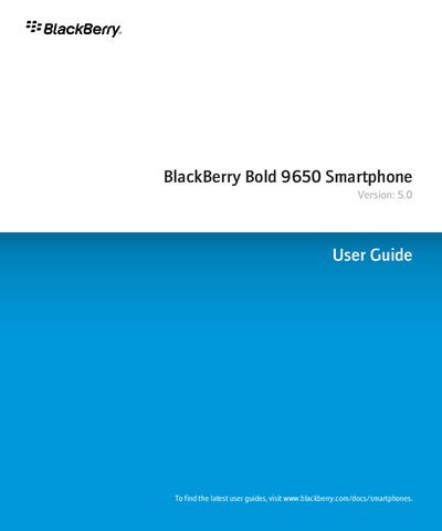 BlackBerry Bold 9650 User Guide