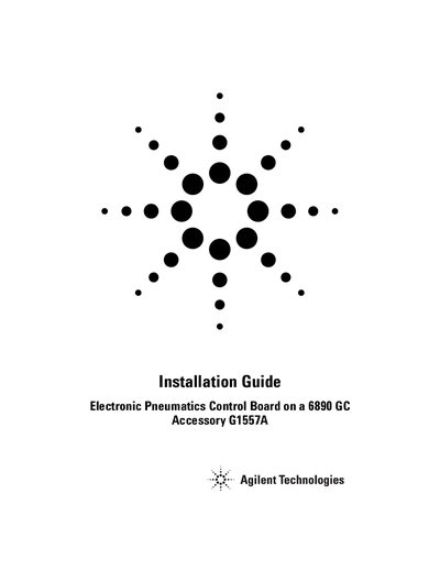 Agilent 6890 GC EPC Board Installation Guide G1557A - cover page