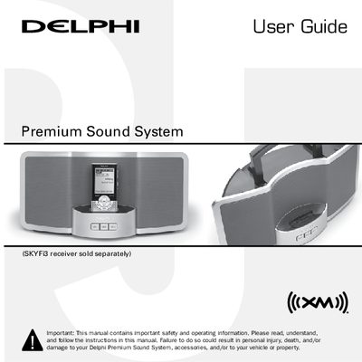 Delphi XM SKYFi2 User Guide - cover page