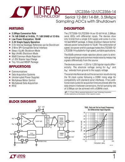 Linear Technology LTC2356-12/LTC2356-14 Datasheet - cover page