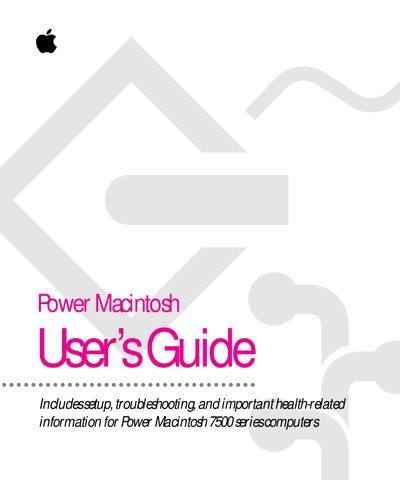 Apple Power Macintosh 7500 Series User Guide - cover page