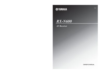 Yamaha RX-N600 AV Receiver Owner's Manual - cover page