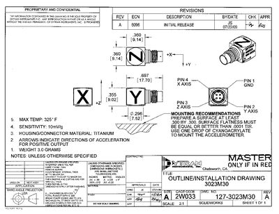 Dytran 3023M30 Accelerometer Datasheet - cover page