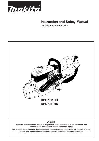 Makita DPC7311HD DPC7321HD Instruction and Safety Manual - cover page