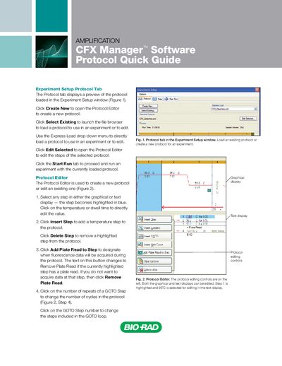 Bio‑Rad CFX Manager Protocol Quick Guide - cover page
