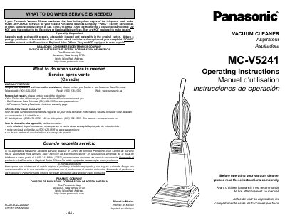 Panasonic MC-V5241-MULT Manual - cover page