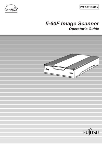 Fujitsu fi-60F Image Scanner Operator's Guide - cover page