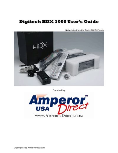 Digitech HDX 1000 User Manual - cover page