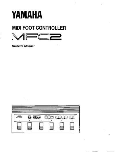 Yamaha MFC2 MIDI Foot Controller Owner's Manual - cover page