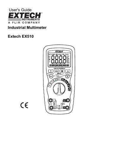 Extech EX510 Industrial Multimeter User's Guide - cover page