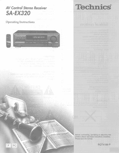 Technics SA-EX320 AV Control Stereo Receiver Operating Instructions - cover page
