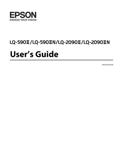 Epson LQ-590II/LQ-590IIN/LQ-2090II/LQ-2090IIN User's Guide