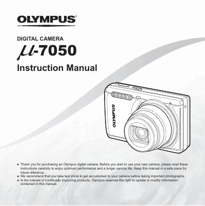 Olympus LL-7050 Digital Camera Instruction Manual - cover page