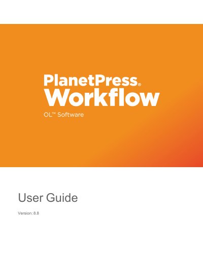 Objectif Lune OL PlanetPress Workflow User Guide - cover page