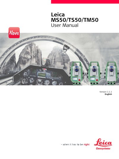 Leica MS50/TS50/TM50 Surveying Instrument User Manual