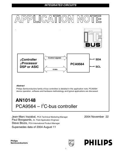 Philips AN10148 PCA9564-I2C-bus controller Manual - cover page