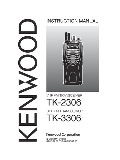 Kenwood TK-2306/TK-3306 Transceiver Instruction Manual - cover page