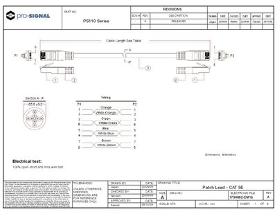 Pro-Signal PS110 Series Patch Lead Product Leaflet