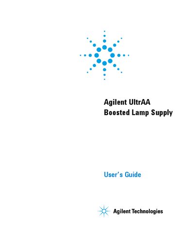 Agilent UltrAA Boosted Lamp Supply User's Guide - cover page