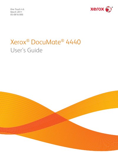 Xerox DocuMate 4440 One Touch 4.6 User's Guide - cover page