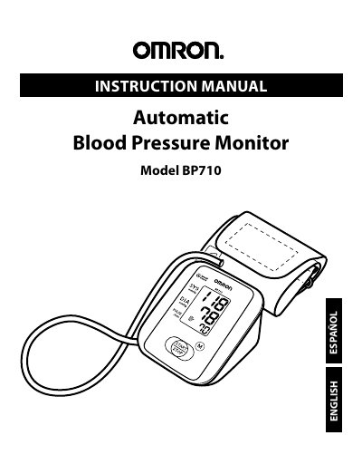 Omron BP710 Automatic Blood Pressure Monitor Instruction Manual - cover page